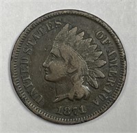 1871 Indian Head Cent Good G details