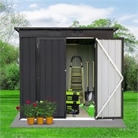 6 x 4 ft Outdoor Storage Shed Metal, Black