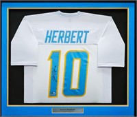 Chargers Justin Herbert Signed Framed Jersey BAS