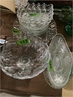 Etched bowl, glass, bowls, trays