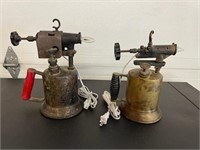2 “ electrified” vintage torches with flame