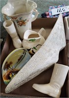MidCentury Console Bowl, (2) Boots, More