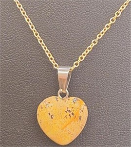 925 stamped 16" necklace with heart pendant