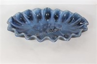 Cobalt Blue Mountain Pottery Crimped Dish