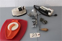 meat grinder, knife sharpener