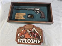 Horse Welcome Sign, Colt Pistol Shadow Box