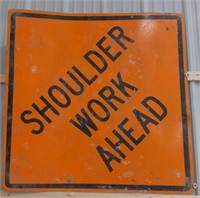 (AB) Metal Shoulder Work Ahead road sign 4'x4'