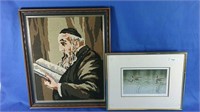 Cross stitch Rabbi & Don Li-Leger Print