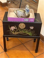 Asian Trunk Floral Motif & Brass Duck