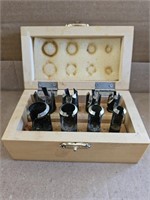 Router bits. Set of 8 in wooden case.