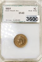 1859 Indian Head Penny PCI - EF40