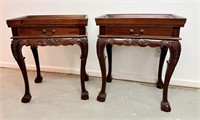 Pair of Chippendale End Tables - Ck Pics, Some