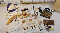 Girly lot - French Ivory dresser set, dolls baby