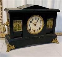 Black arts and crafts style Ingram mantel clock