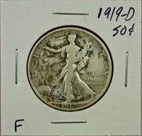 1919-D Walking Liberty Half Dollar F