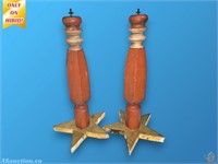 Pair of Folky Painted Stands