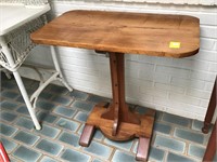 Wood table with pedestal base