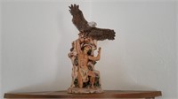 Native American & Eagle Statue--13" tail