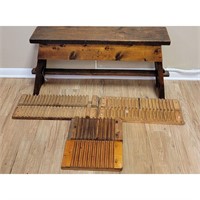 American  Primitive Bench & 3 Antique Cigar Press