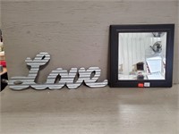 Love Metal Sign and Mirror