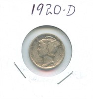 1920-D Mercury Silver Dime