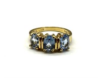 ‘925’ Marked Ring with Blue Stones Size 7
(Size