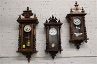 3pc Antique Clocks, Junghans