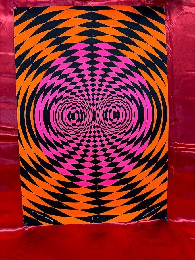 1969 Blacklight poster, OP Eyes, Pat Finley