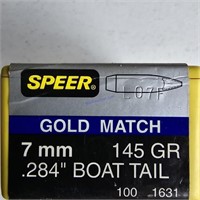 New Speer Gold Match 7mm 145 gr , .284" Boat Tale