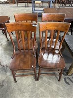 (4) Vintage Walnut Dining Chairs.