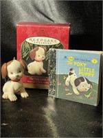 VTG Poky Little Puppy Hallmark Ornament & Book