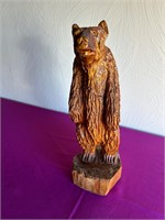 Carved Wood Bear Sculpture, Marked on Bottom