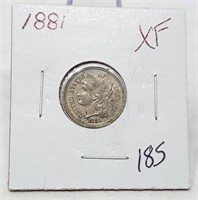 1881 Three Cent XF