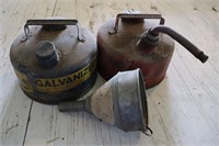 Metal Gas Cans & Funnel