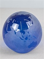 Artist Signed Art Glass Cobalt Blue Globe