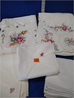 Needle point table cloth napkins linens