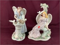 Two Exquisite Porcelain Angels- Filling Birdbath