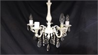 5 Arm Chandelier with Glass Prisms