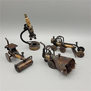 SPARK PLUG HAND CRAFTED SCULPTURES FARM TRACTORS