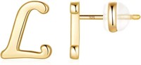 Gold-pl Dainty Letter "l" Stud Earrings