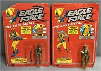 2 Mego Eagle Force Die-Cast Metal Action Figures