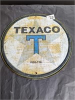 Round Texaco Tin Sign-Reproduction