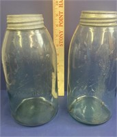 1900-1910 3L Blue Mason Half Gallon Jars