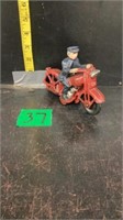 Cast Iron Police Officer on bike