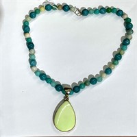 Nice Handmade Gemstone & Sterling Necklace