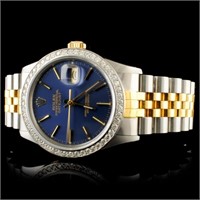 1.35ct Diamond 36MM Rolex DateJust Watch YG/SS