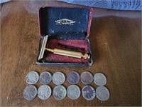 1940s Gillette Razor & Buffalo Nickles