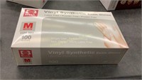 Vinyl Synthetic Exam Gloves Medium 100 Gloves