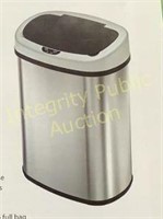 13 Gal Oval Stainless Steel Touchless Trash Can