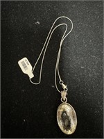 Sterling Necklace w/ Crystal Pendant